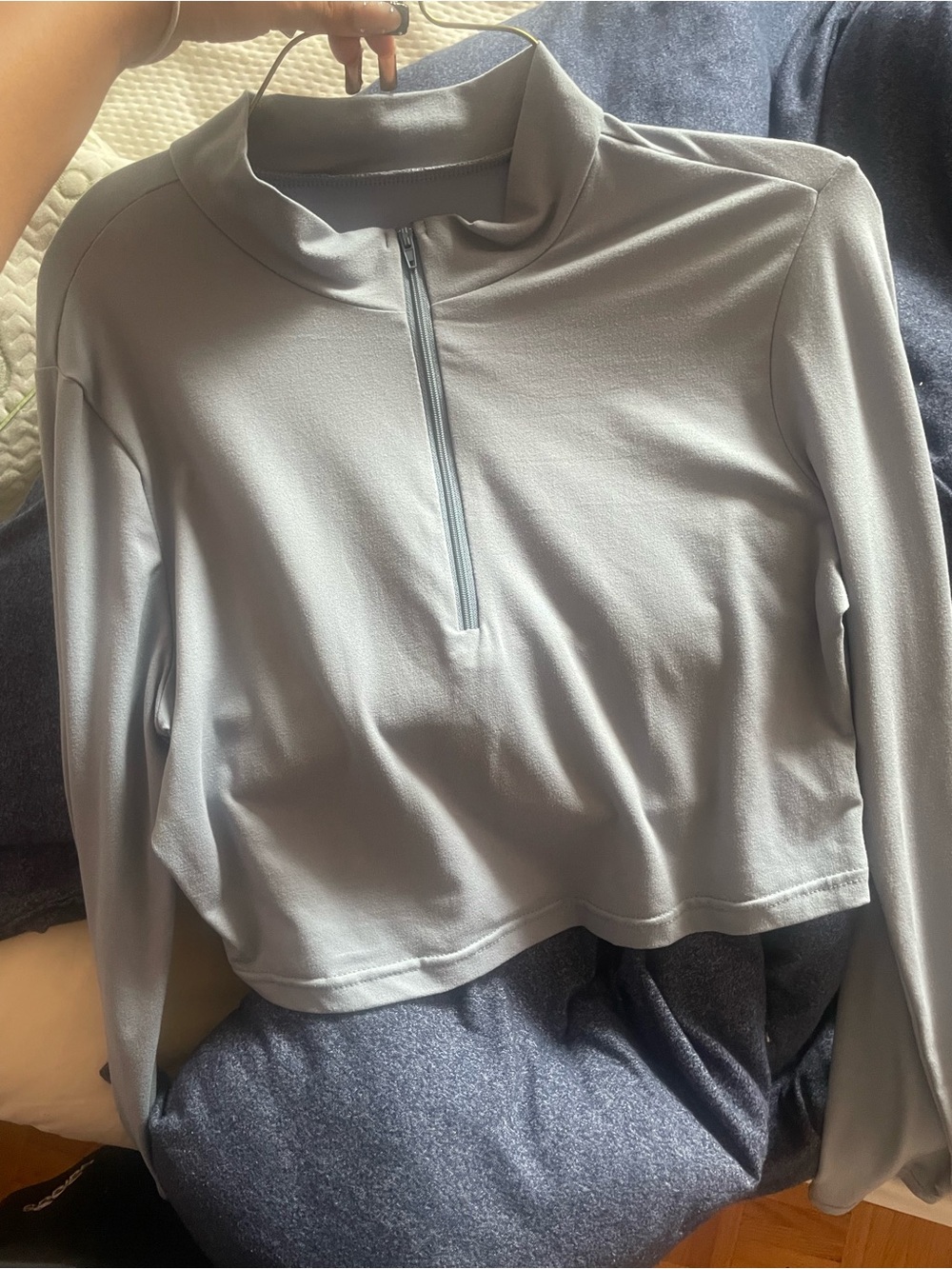 Light Gray Women's Half-Zip Sweater